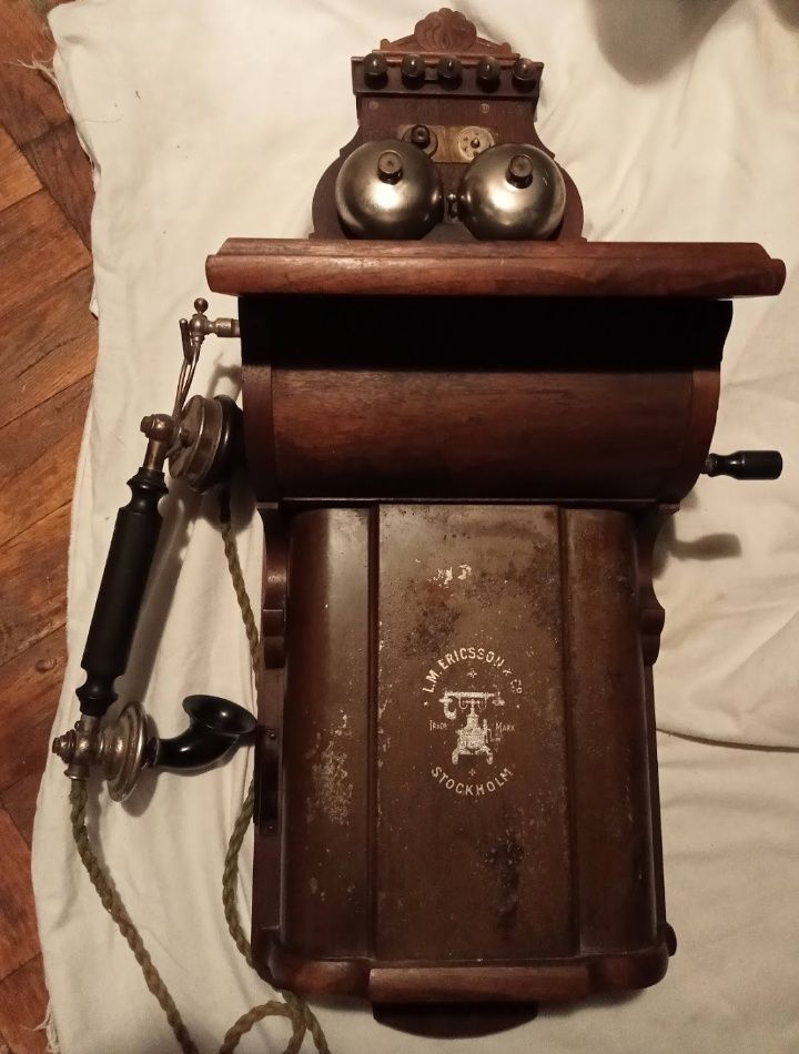 Stary zabytek techniki Początek XXw. 1906r. Telefon Oryginał ANTYK