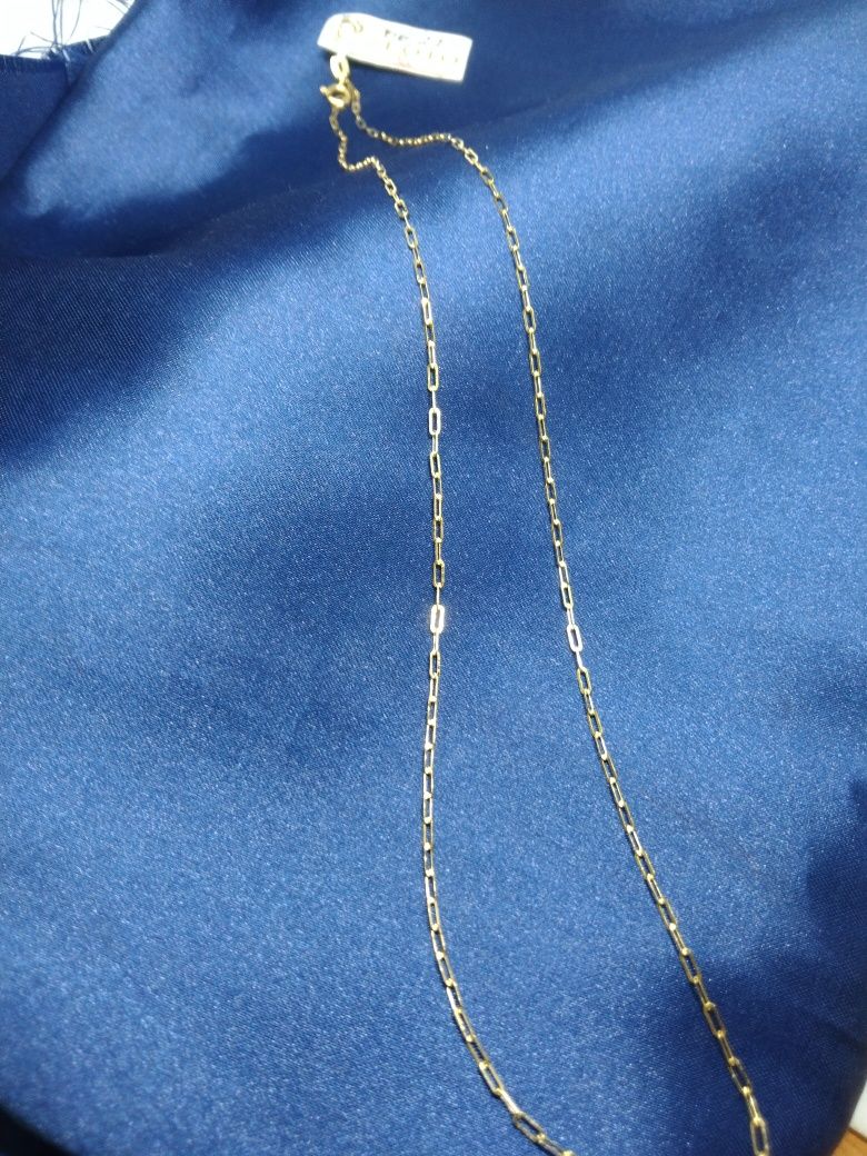 Złoty łańcuszek Spinacze, złoto 585, długość 45 cm Nowy