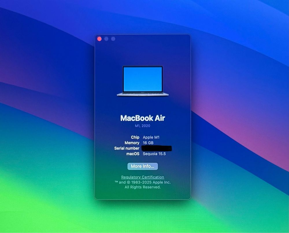 MacBook Air 13” (2020) – Apple M1 – 16GB RAM – 512GB SSD