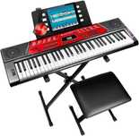 Keyboard Rockjam Pianino Cyfrowe 61 klawiszy - Duży zestaw ława statyw