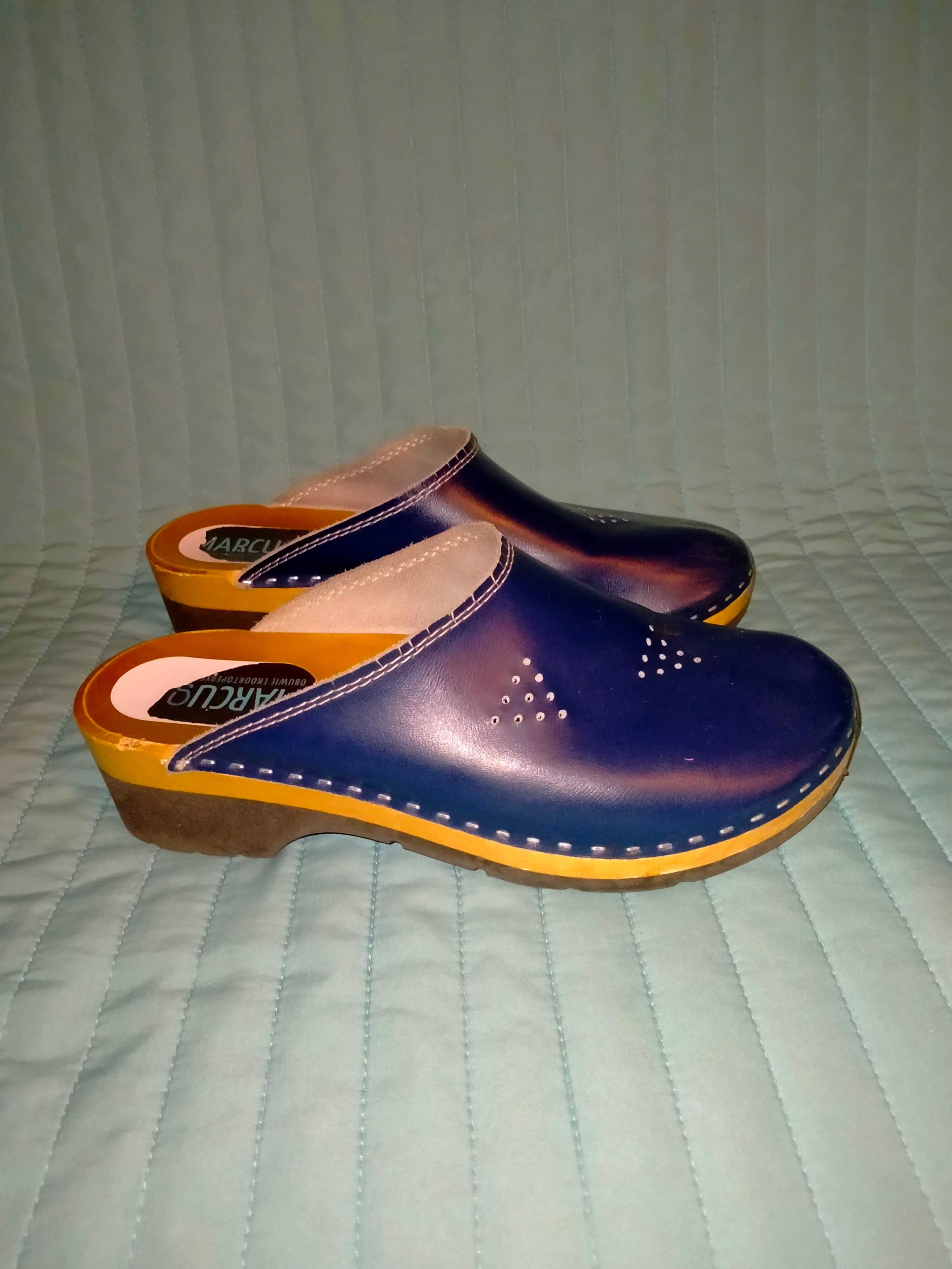Buty damskie drewniaki r.37 skóra