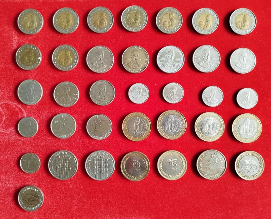 Conjunto de moedas antigas de Portugal (Escudos)