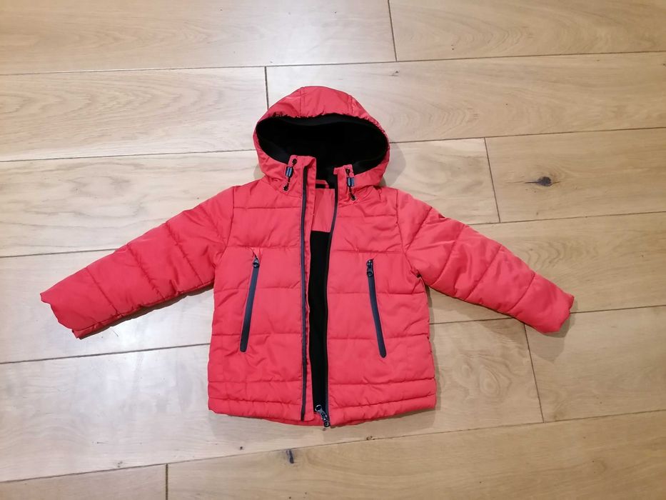 Primark pomarańczowa ocieplana kurtka z kapturem 98cm 2-3 lata