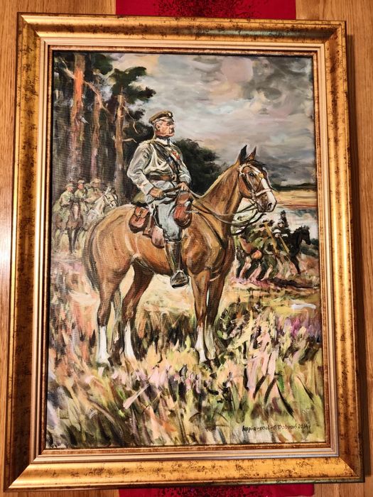Obraz "Piłsudski na Kasztance" - olej na płótnie