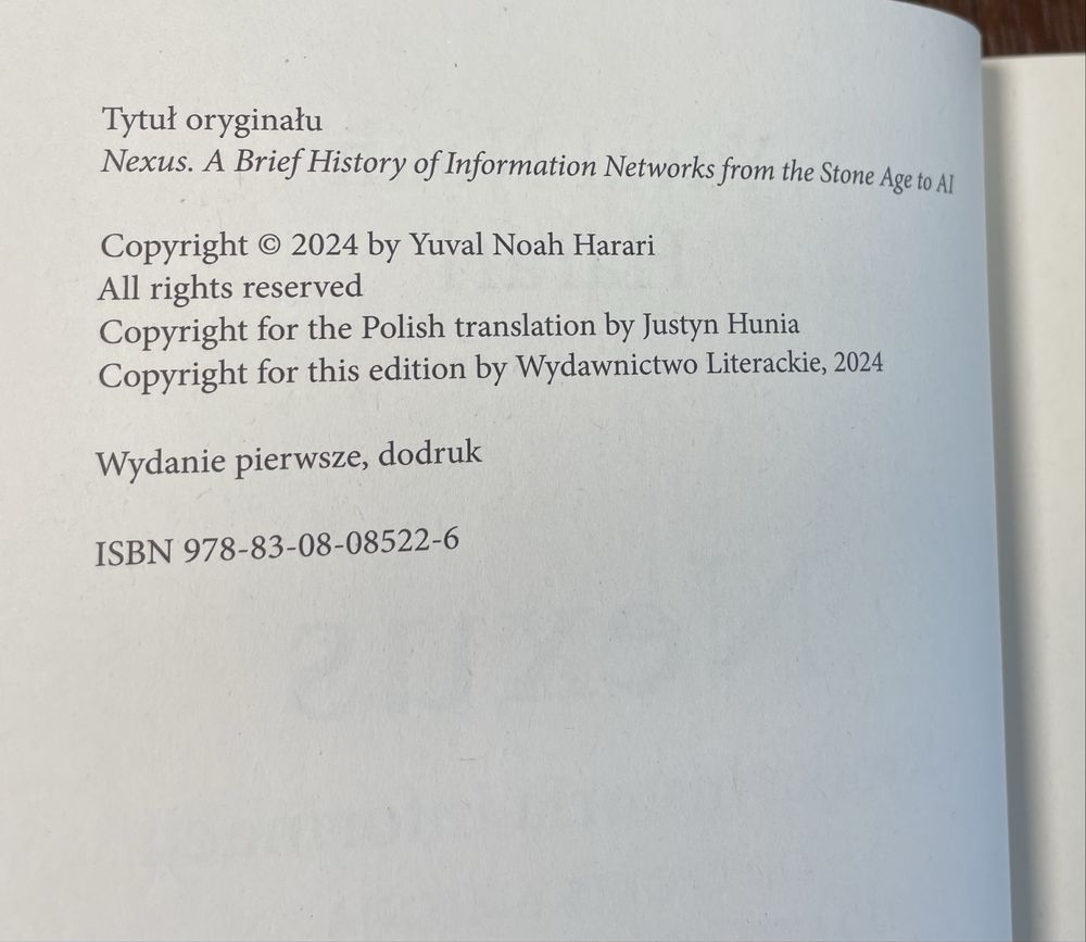 Yuval Noah Harari – Nexus. Krótka historia informacji – jak nowa