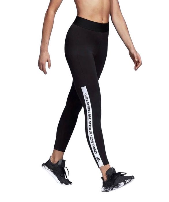 Спортивні лосіни adidas чорні адідас лосини лампаси широка резинка