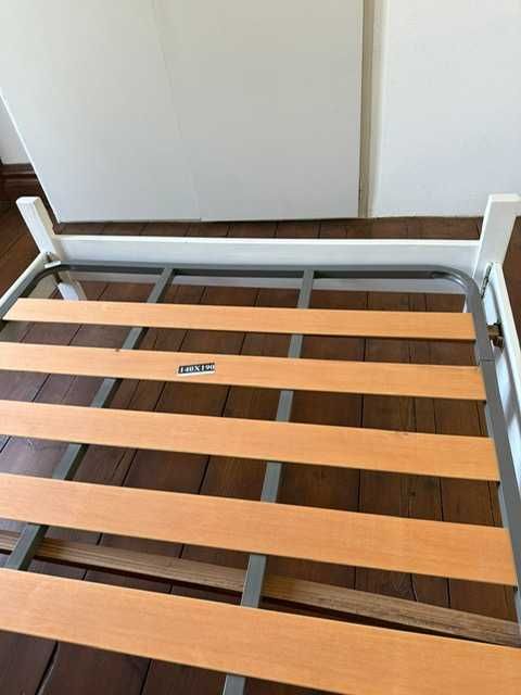 cama de casal em pinho branca