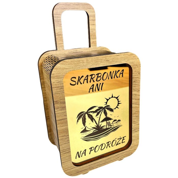 Skarbonka Wykreślana Walizka Prezent na Urodziny 18 30 50 Wakacje