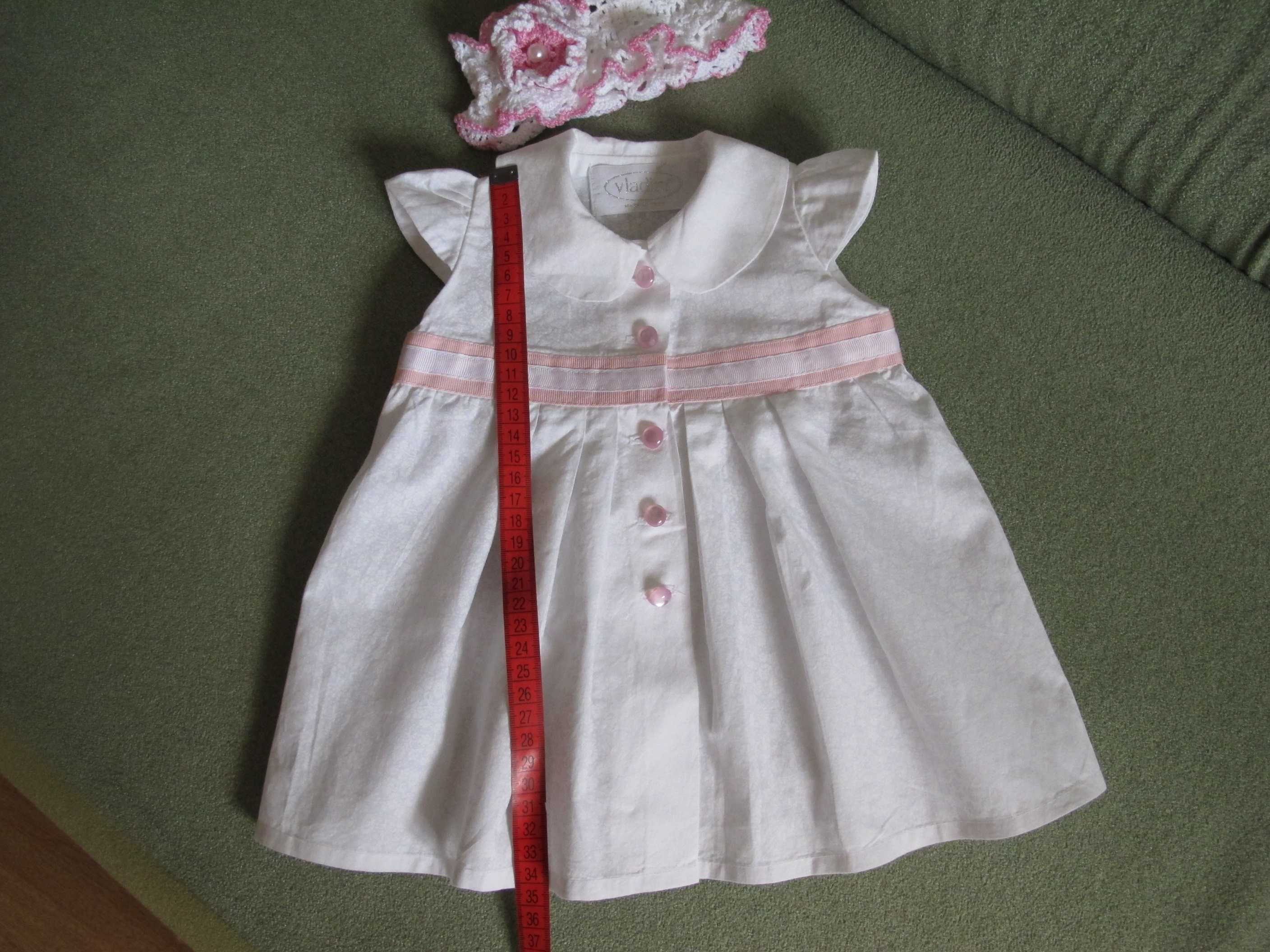 WOJCIK летнее нарядное платье. Детское 10 - 12 месяцев. Белое.
