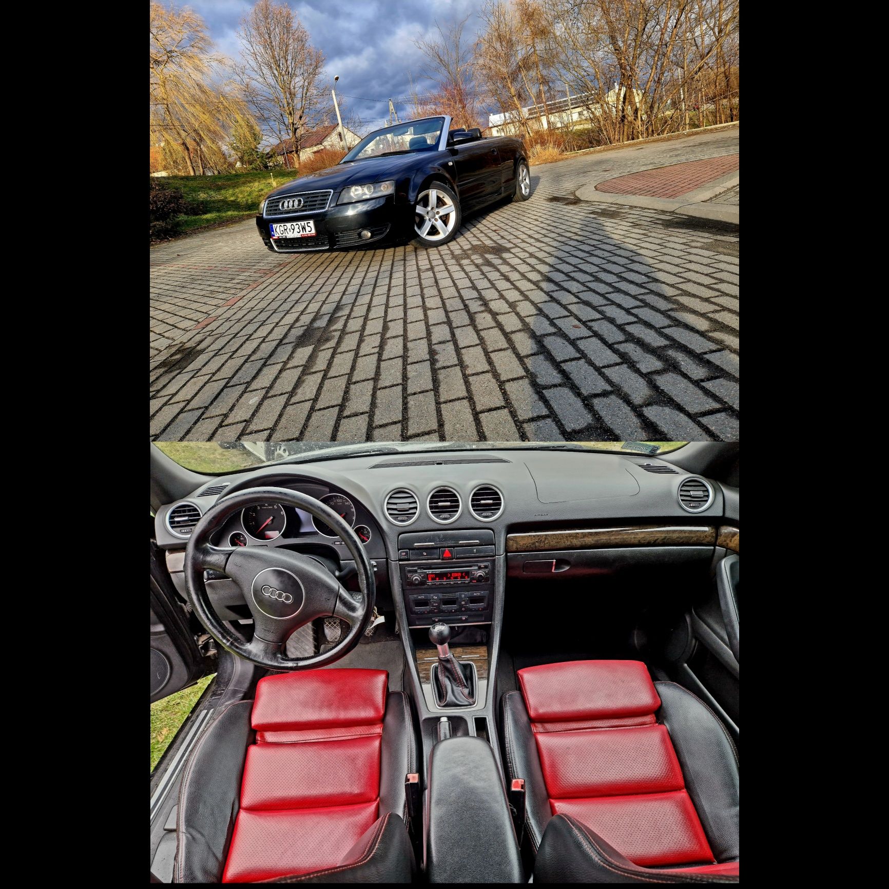 Audi A4 B6 Cabrio 2,4 V6 Kabriolet Manual 170km 2002r Benzyna Skóra el