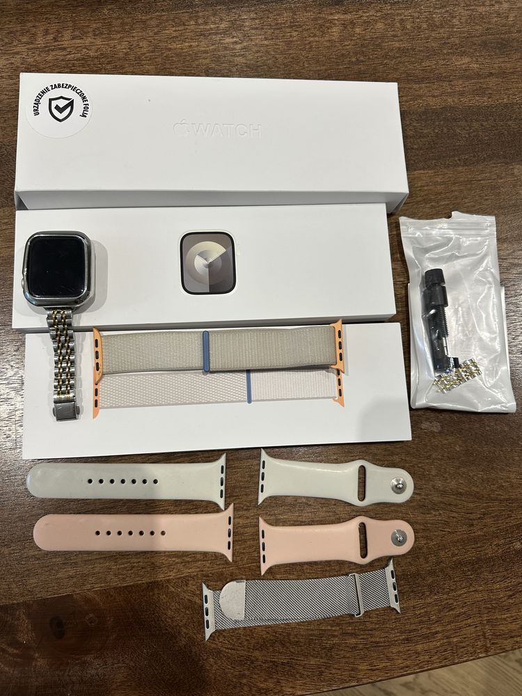 Apple Watch Series 9 45 mm + dodatkowe paski – Stan idealny!
