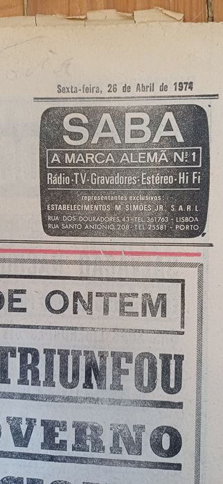 26 de Abril de 1974 Diário de Notícias