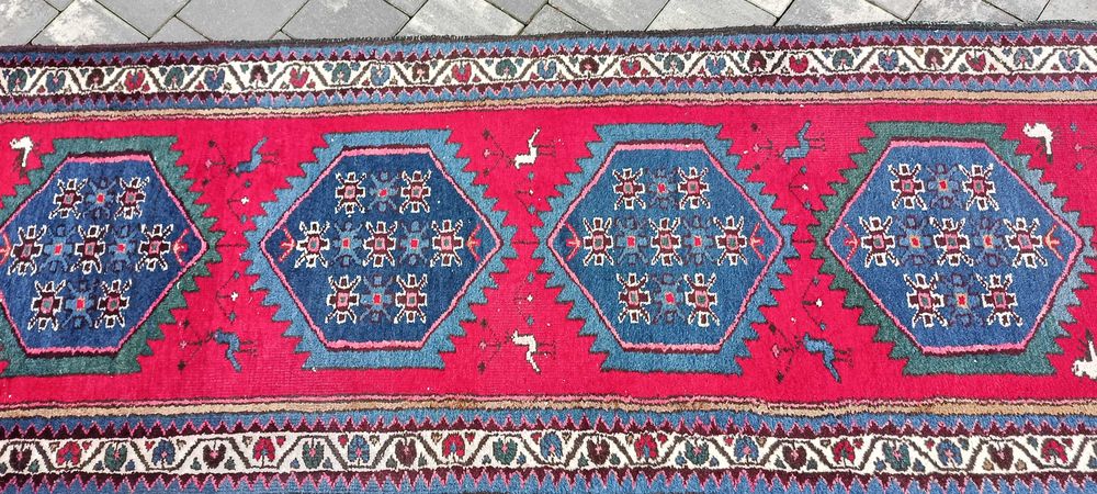 Afgański chodnik wełniany tkany ręcznie dywan 291 x 83 cm perski