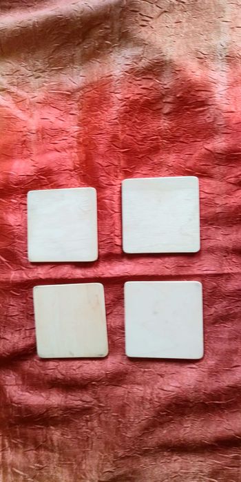 zestaw 4 drewnianych podkładek pod kubek Ukraina tryzub Sława Ukraini