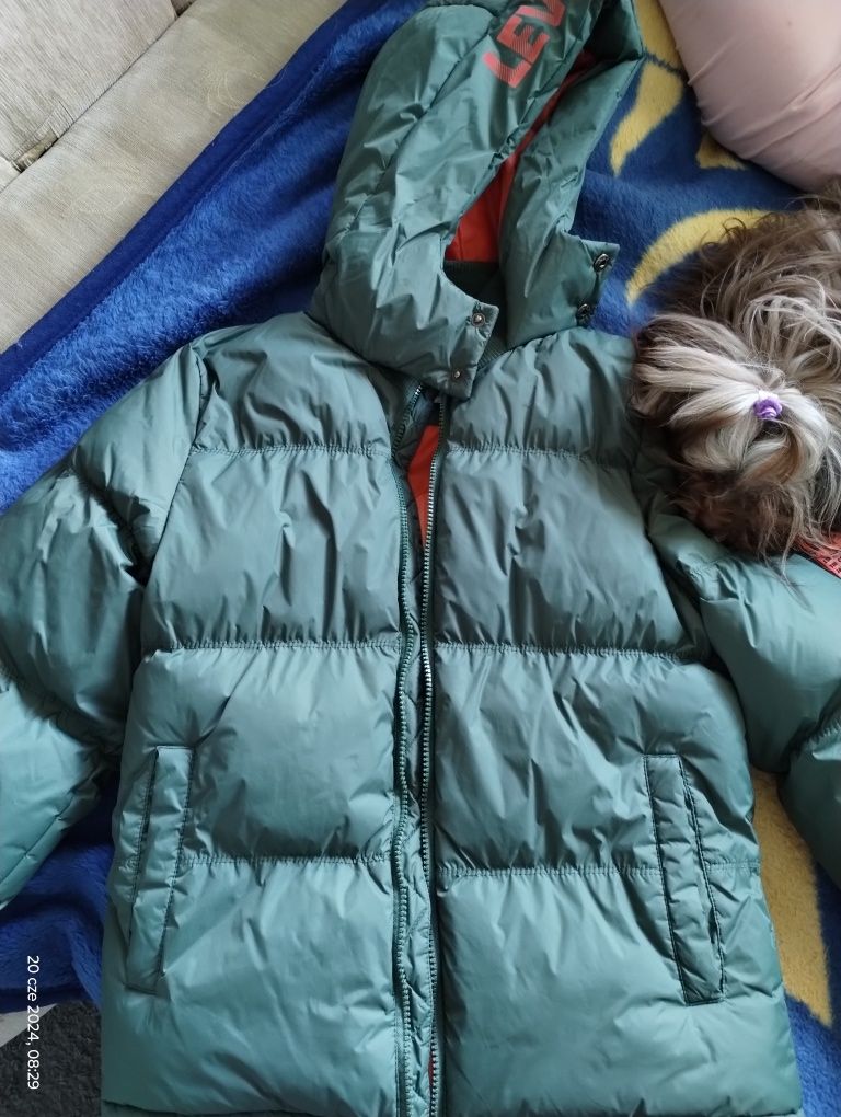 Kurtka zimowa chłopięca 152 zielona 5 10 15