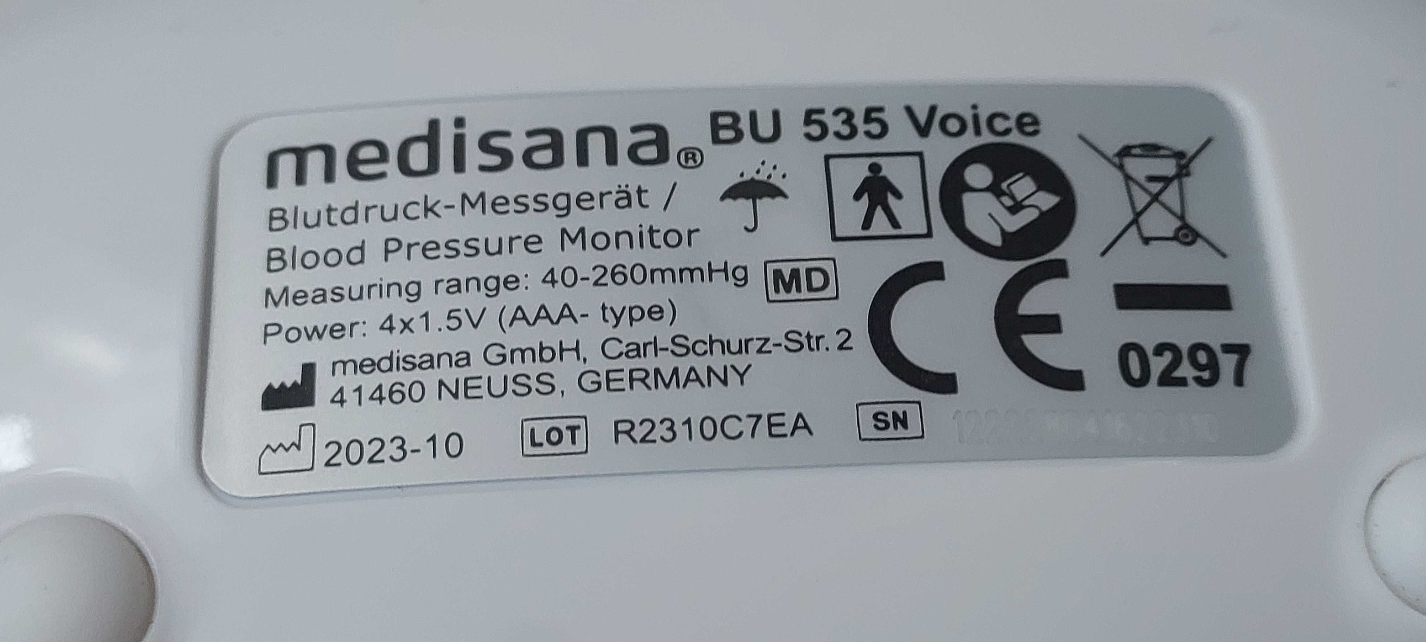 Ciśnieniomierz Naramienny MEDISANA voice z funkcją mowy + etui