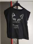 T-shirt z kotem, L