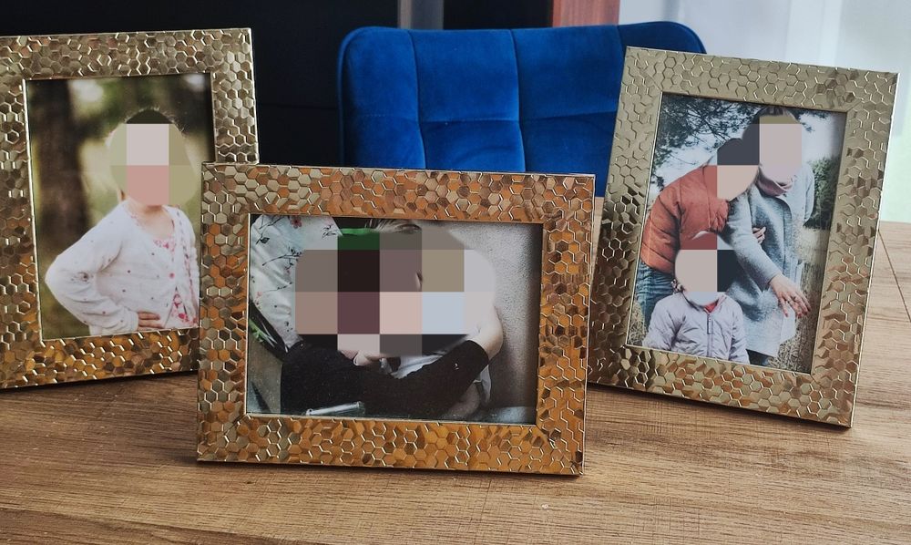 Drewniane Ramki na zdjęcia 3szt złote ozdobne 22x17cm, wiszące stojące