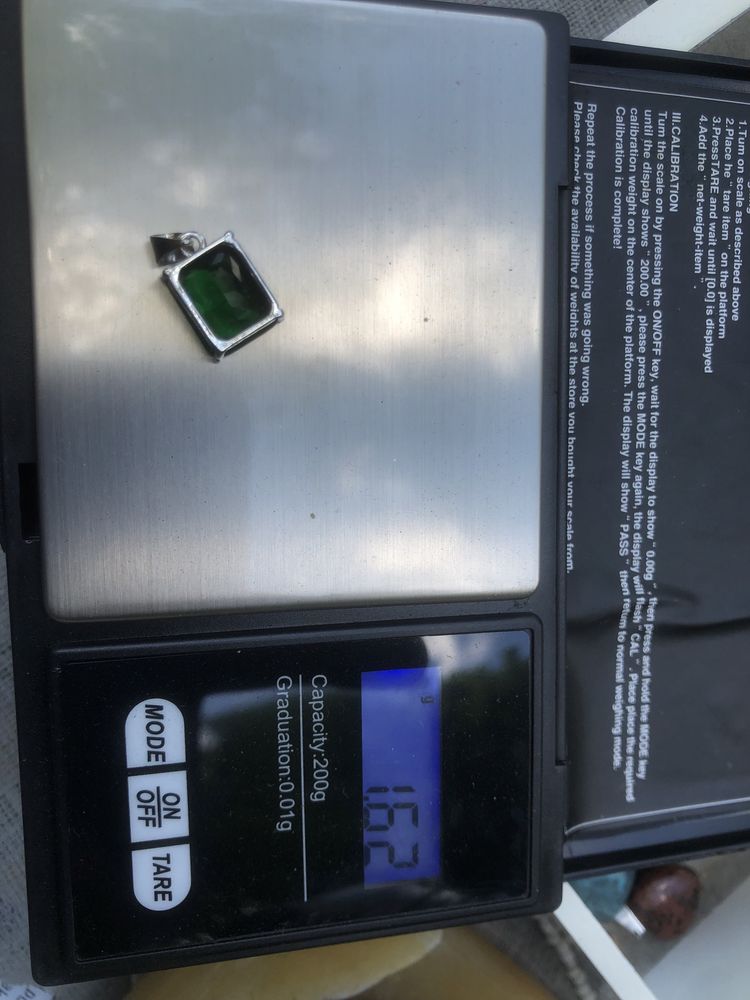 Szmaragd 1 cm Mega Cudo srebro 925 naszyjnik