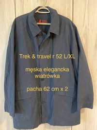 Trek & Travel lekka kurtka  52 L / XL  męska granatowa wiatrówka