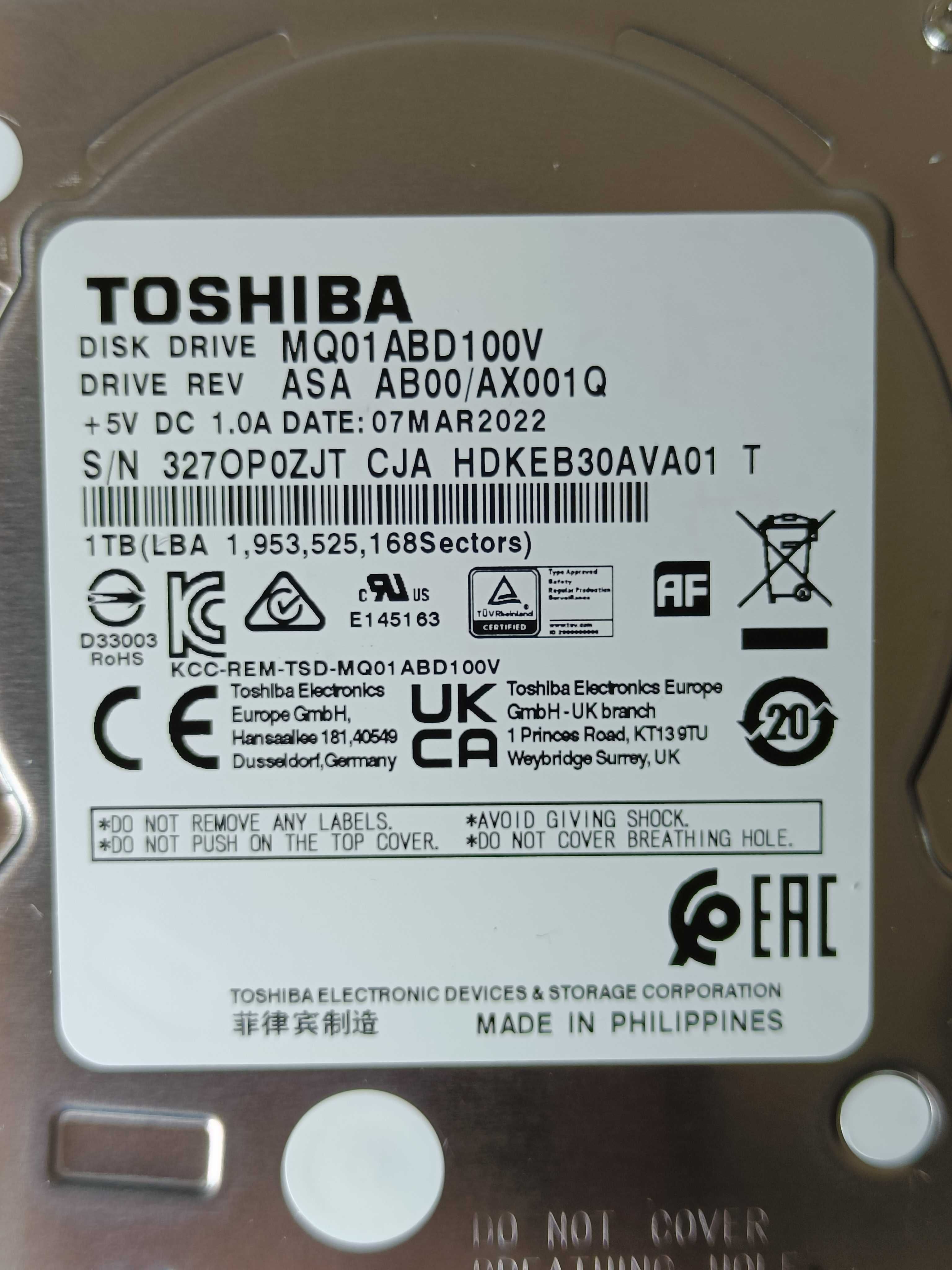 НОВІ Хард диск HDD Hard TOSHIBA 1TB 2.5 до ноутбука або PS4 СТАН НОВІ