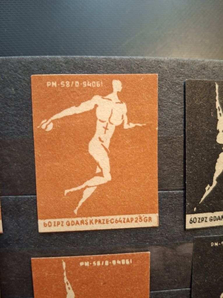 Etykiety zapałczane PRL  Olimpiada Rzym 1960 Kolekcjonerskie