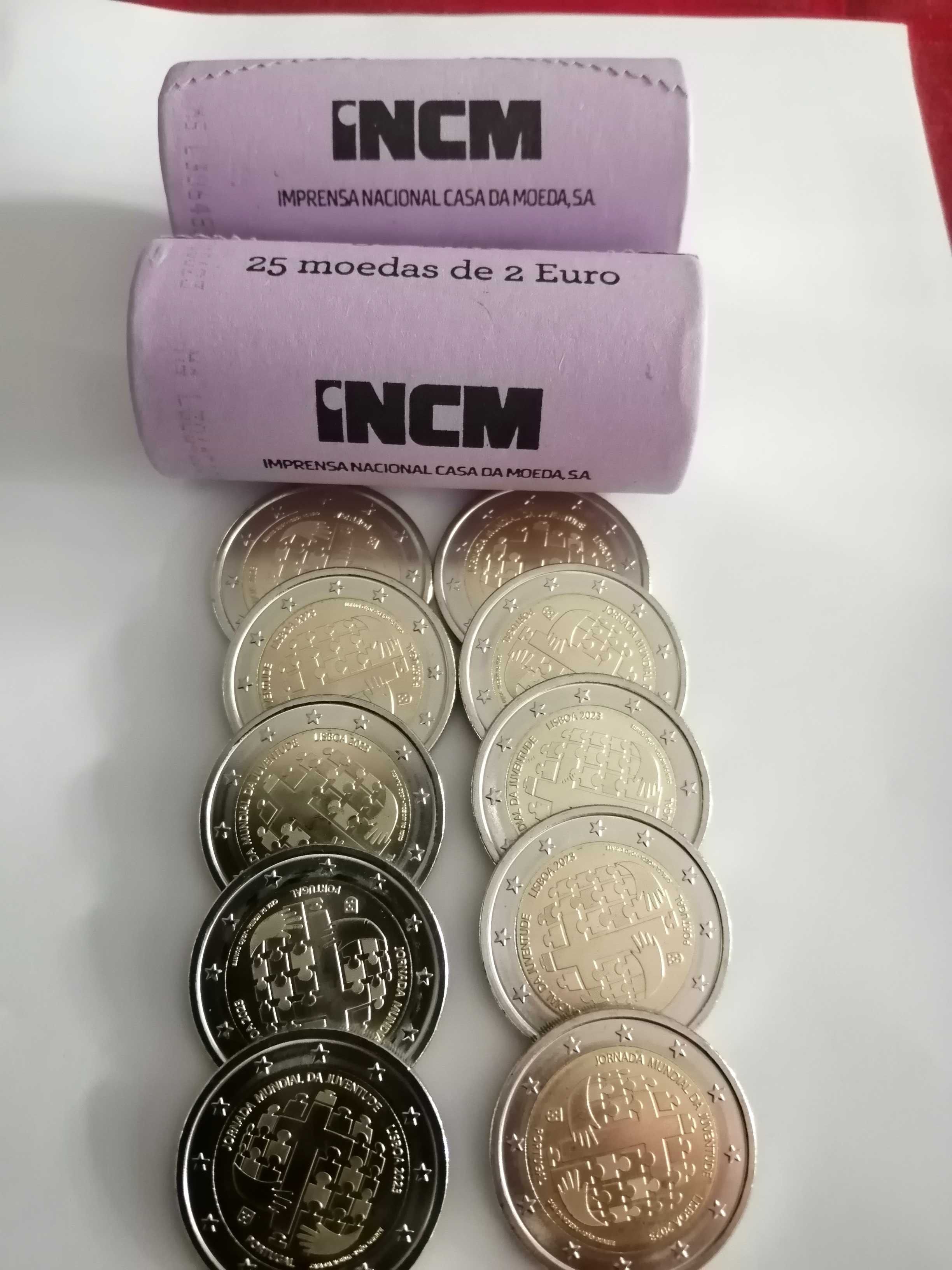 Moedas de 2 euros. Jornada Mundial da Juventude.