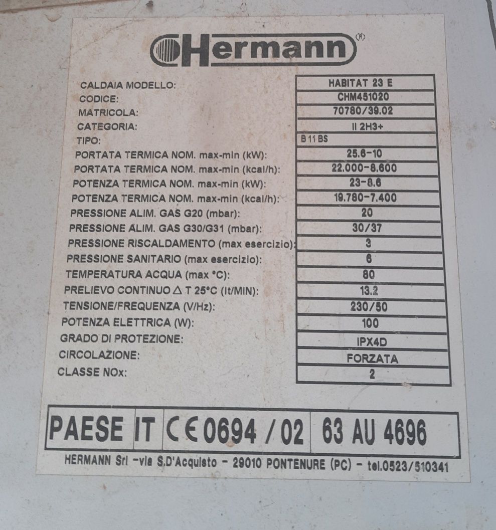 Продам газовый котёл hermann navitat 23 e