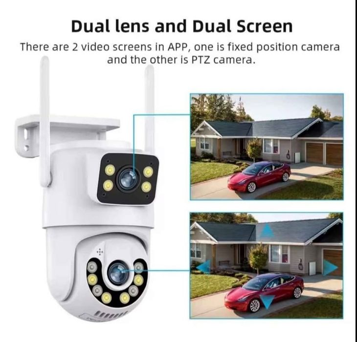 Câmera exterior/interior CCTV WIFI LENTE DUPLA