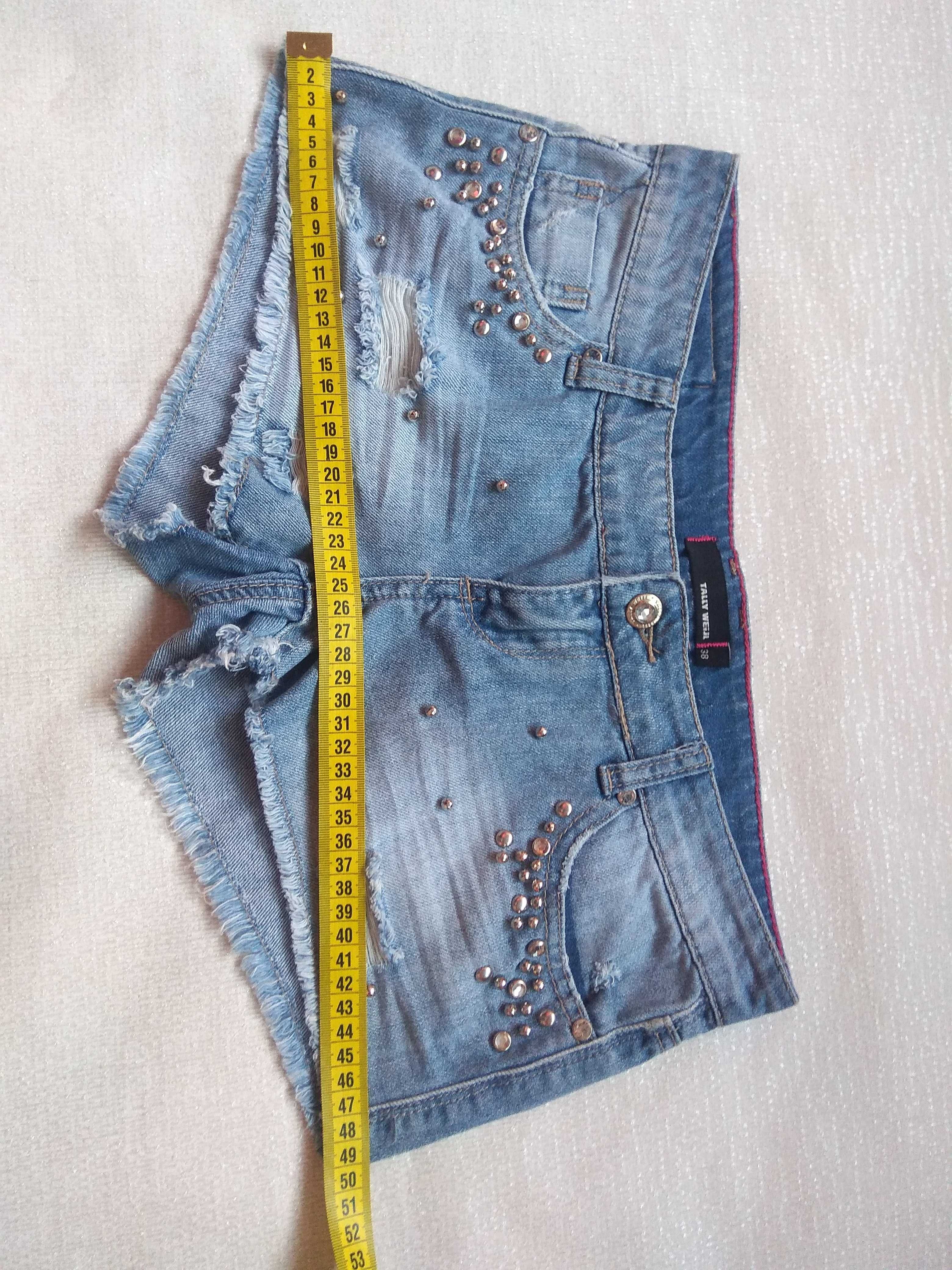 Короткие джинсовые шорты с дырками S Tally Weijl 42/44,шорти 25/26