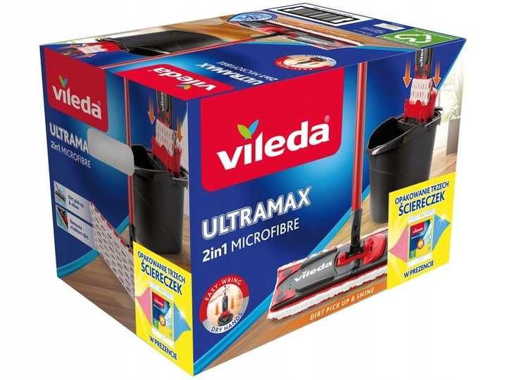 Mop płaski VILEDA Ultramax box + Pucerka (3 sztuki)