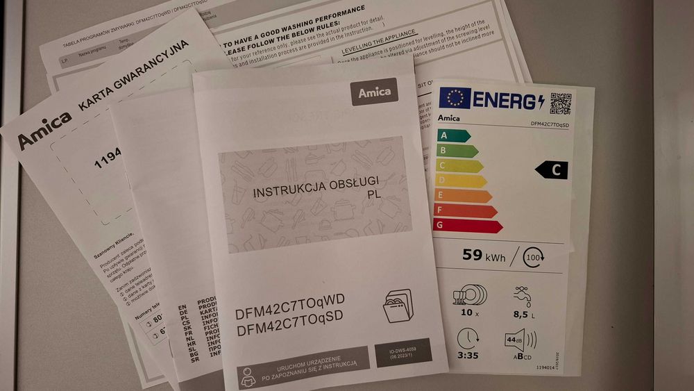 Zmywarka Amica 45cm (na gwarancji)