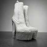 Rick Owens “Pearl Milk” Cowfur Kiss Heels AW22