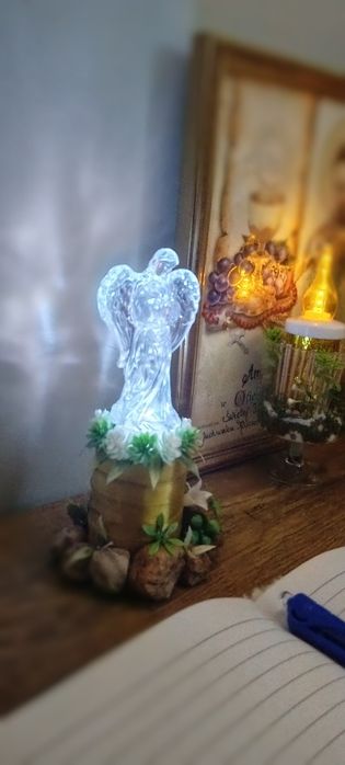 Aniołek LED lampka dekoracyjna 17x9cm baterie w zestawie