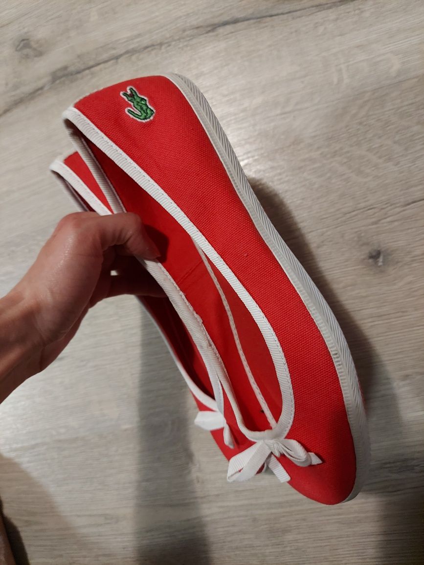 Baleriny czerwone nowe baletki rozmiar 37 lacoste