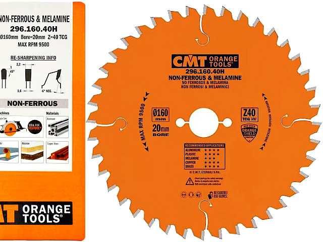 CMT 296.160.40H Tarcza Piła do cięcia Drewna Aluminium 160x20 Z40
