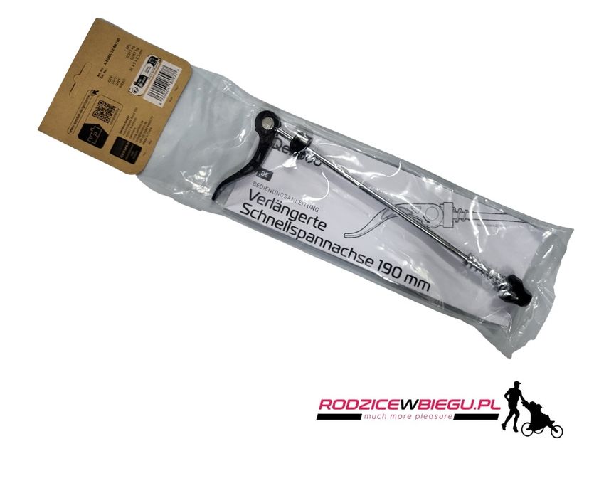 Przedłużona oś szybkozamykacz przyczepka rowerowa wozek Thule Qeridoo