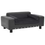 Sofa dla psa, ciemnoszara, 81x43x31 cm, plusz i sztuczna skóra