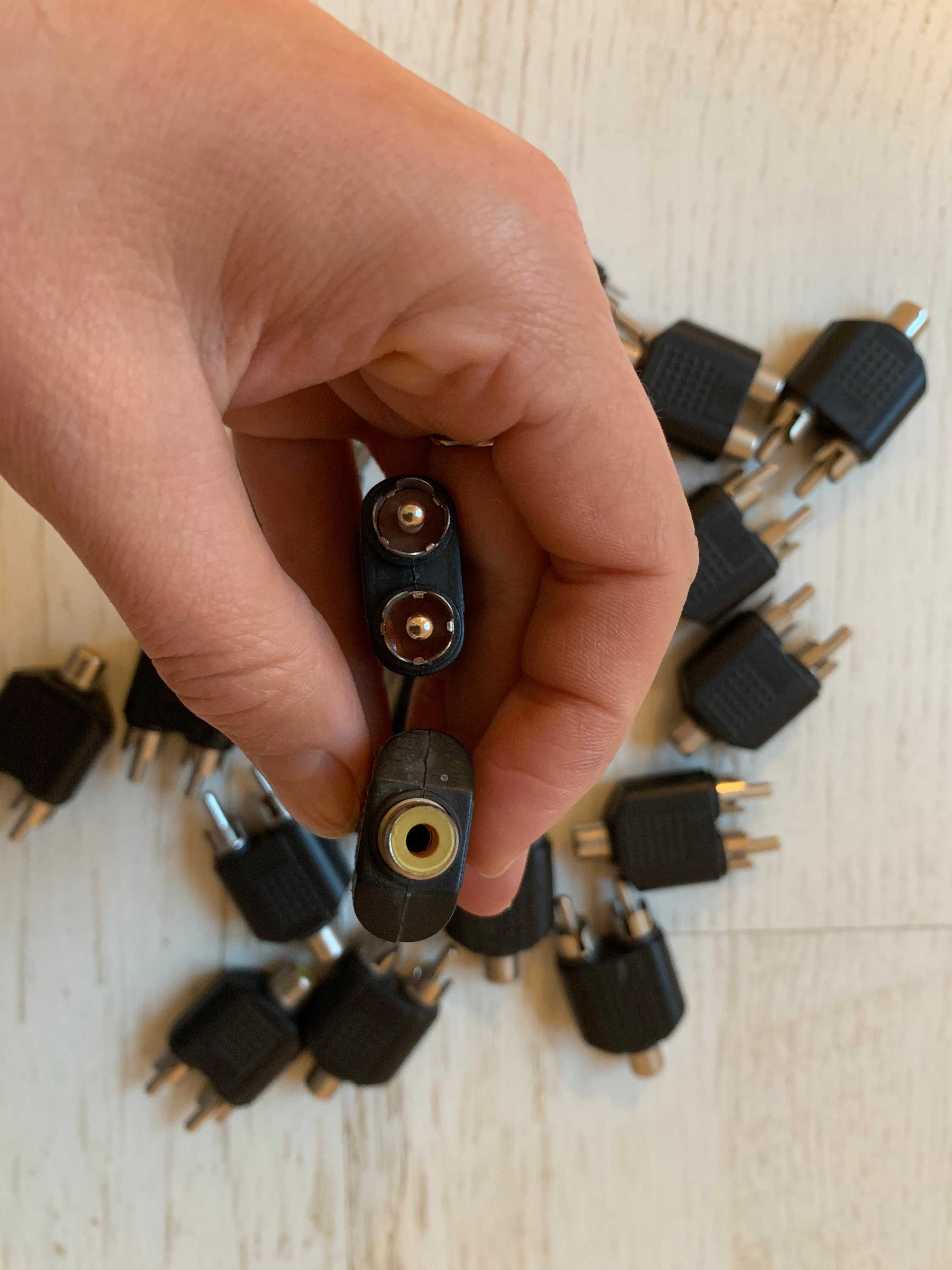 Adapter gniazdo RCA cinch na 2x wtyk RCA cinch