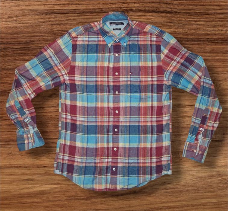 Tommy Hilfiger koszula kratka męska modna roz S