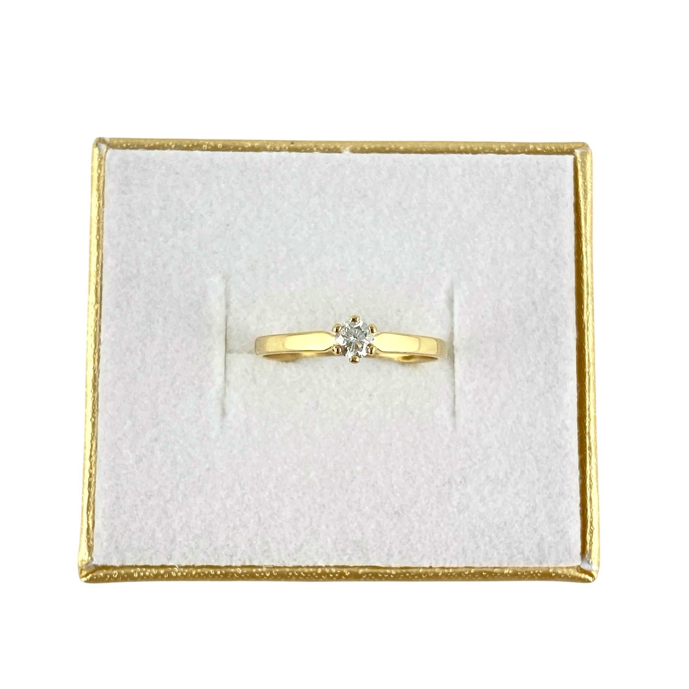 Piękny ZŁOTY pierścionek DIAMENT brylant 0,15ct PR. 585 (14K) rozm. 12