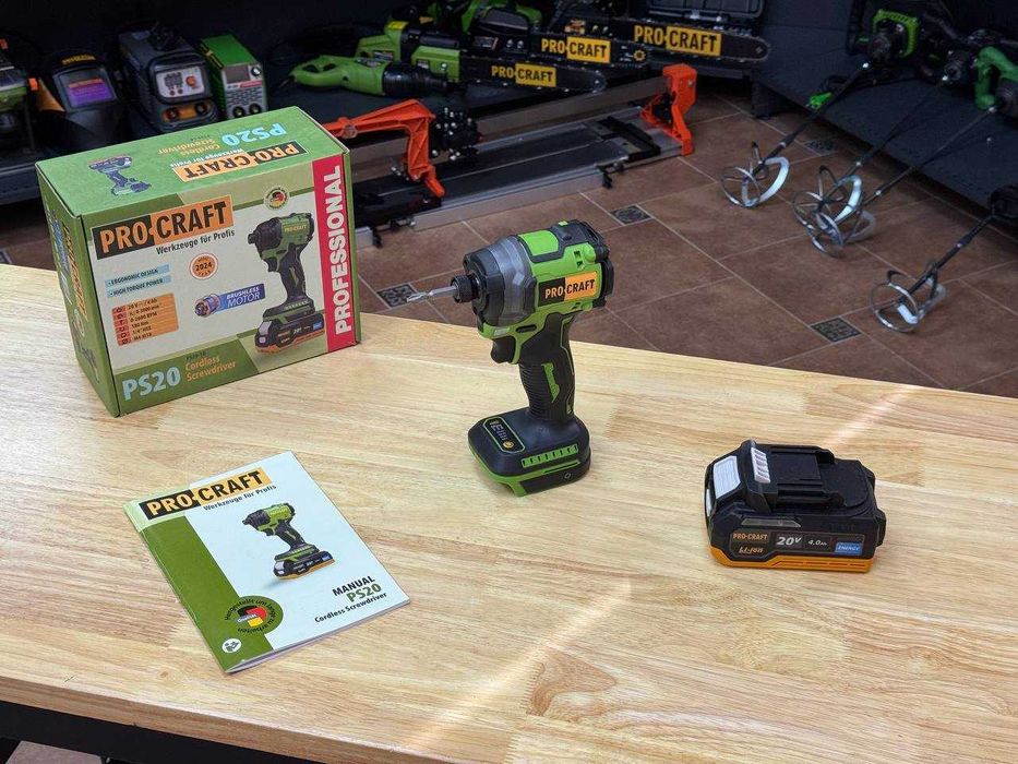 Безщітковий Акумуляторний Гвинтоверт Procraft з Акб 4.0Ah Energy