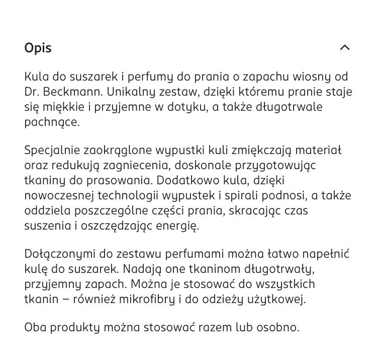 Kula do suszarek plus perfumy do prania