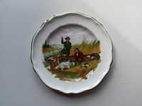 Talerz polowanie na kaczki bone China Wales retro vintage oldschool