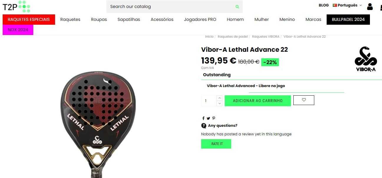 Raquete padel VIBORA Lethal Avance 22