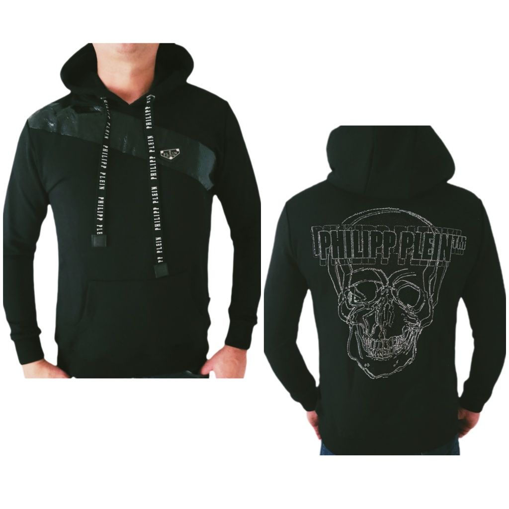 Philipp Plein Bluza z kapturem czacha cyrkonie S-XXL