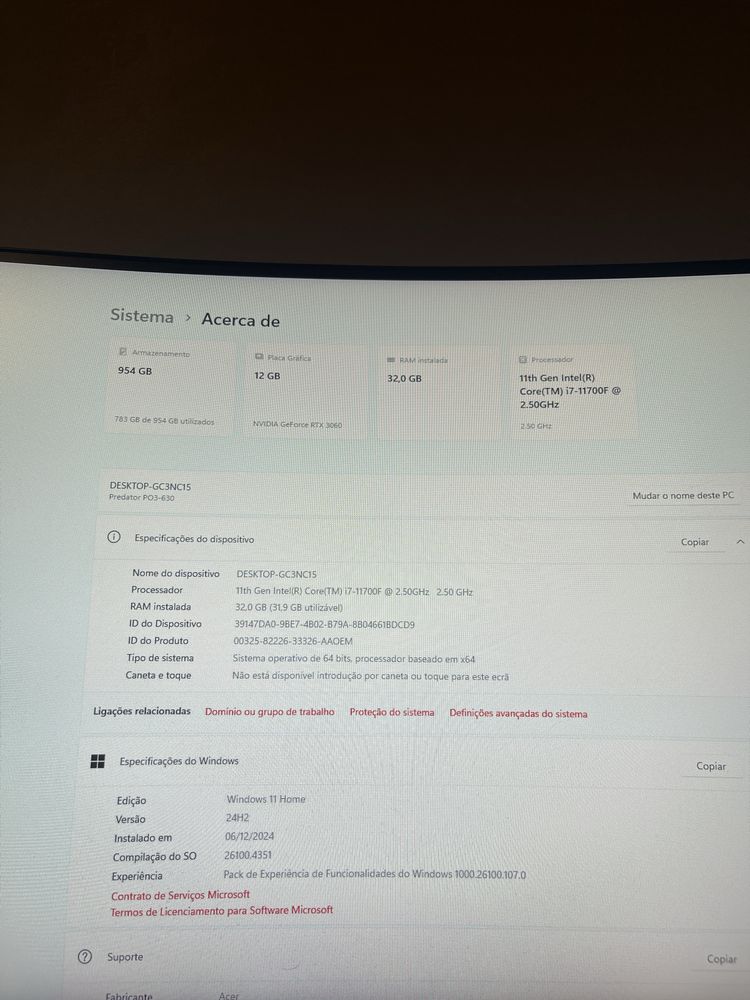 PC Gaming RTX 3060 12GB + i7-11700F | 32GB RAM + SSD 1TB