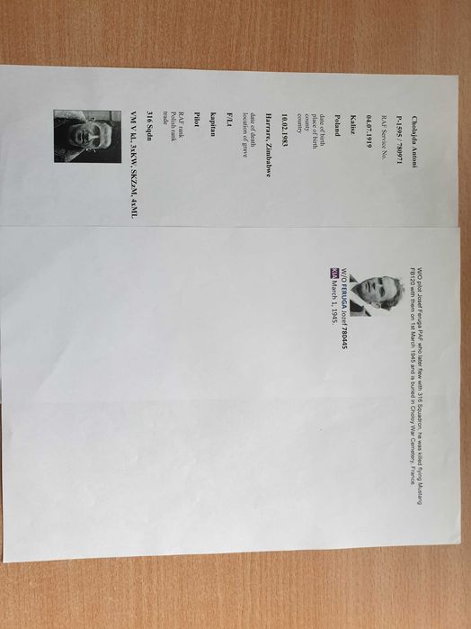 316 Dywizjon Warszawski raport bojowy org RAF