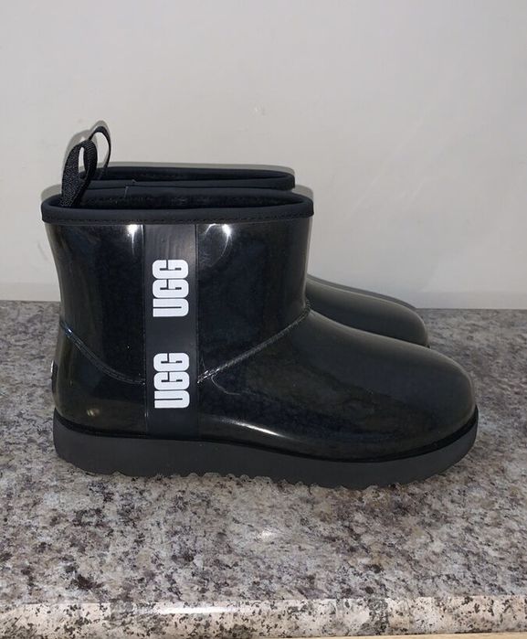 UGG clear mini black угги прозрачные силикон черные оригинал