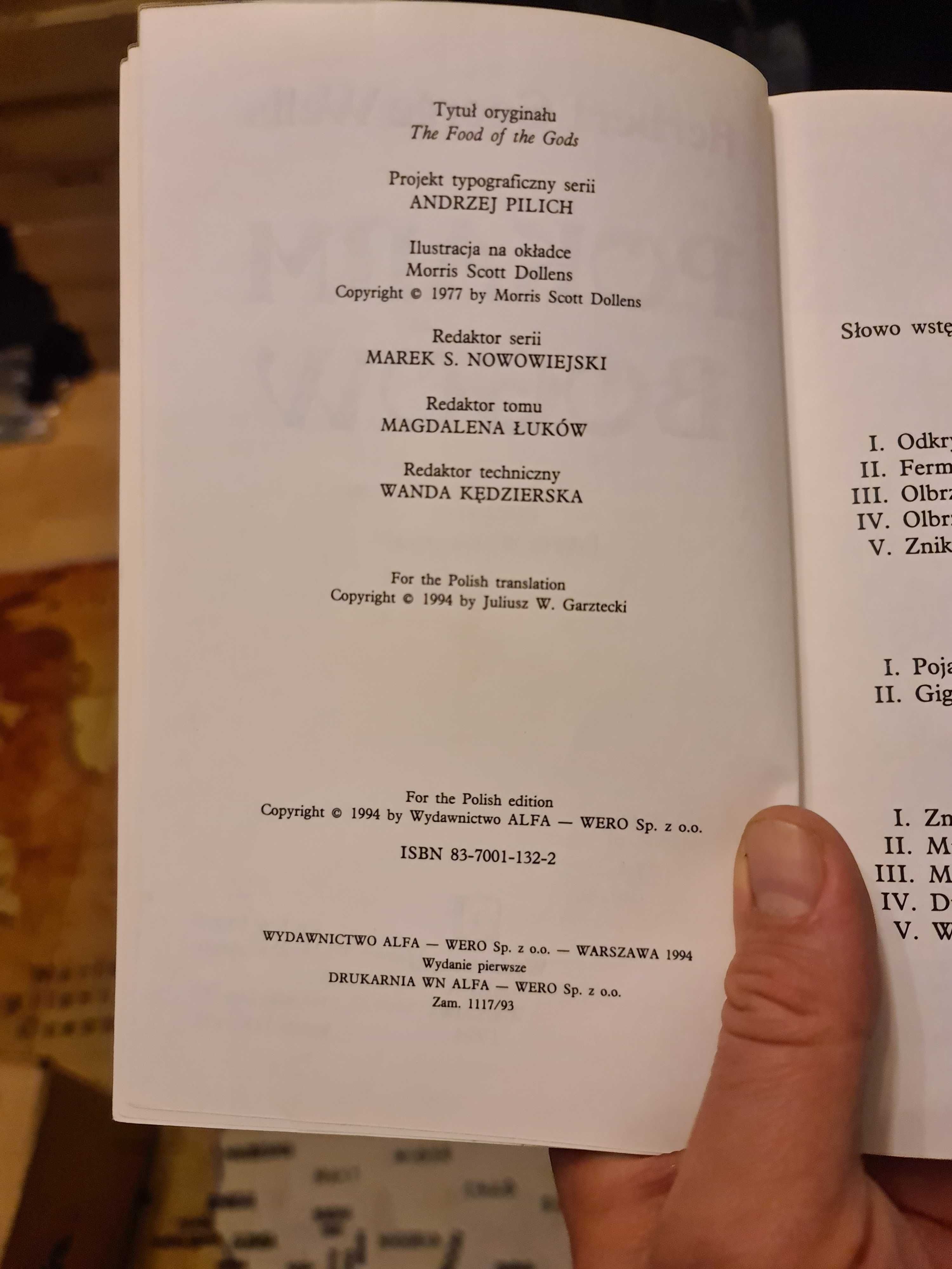 książka "Pokarm Bogów" Herbert George Wells, stan bdb